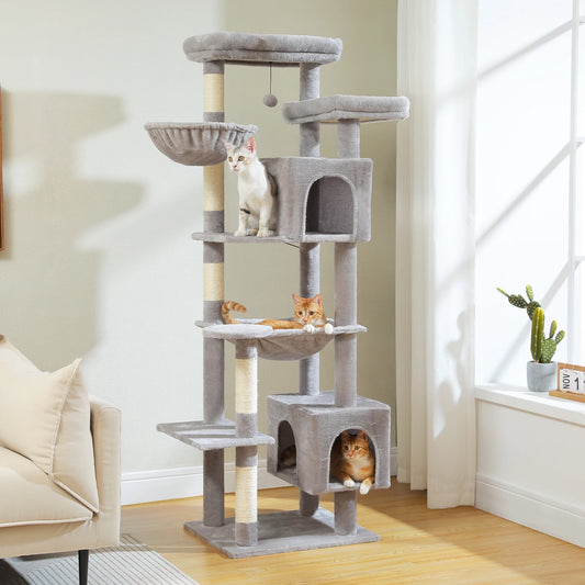 Large Cat Tree Tall Tower - Premium Plush Condo Paradise 🏢