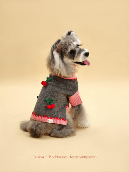 Dog Sweater Cherry Kiss Handmade Turtleneck 🧶