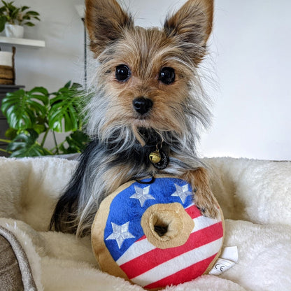 Stars & Stripes Donut Dog Toy