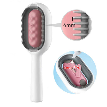 4-in-1 Pet Grooming Brush with Water Tank for Easy Cleaning