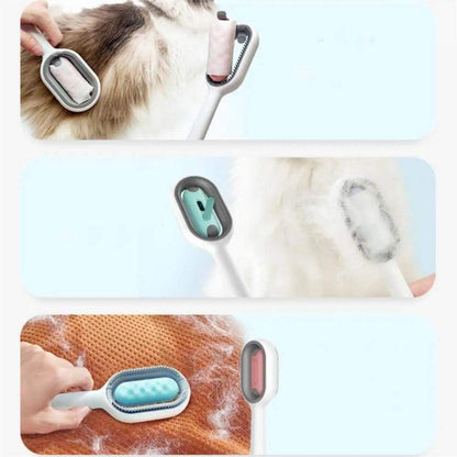 4-in-1 Pet Grooming Brush with Water Tank for Easy Cleaning