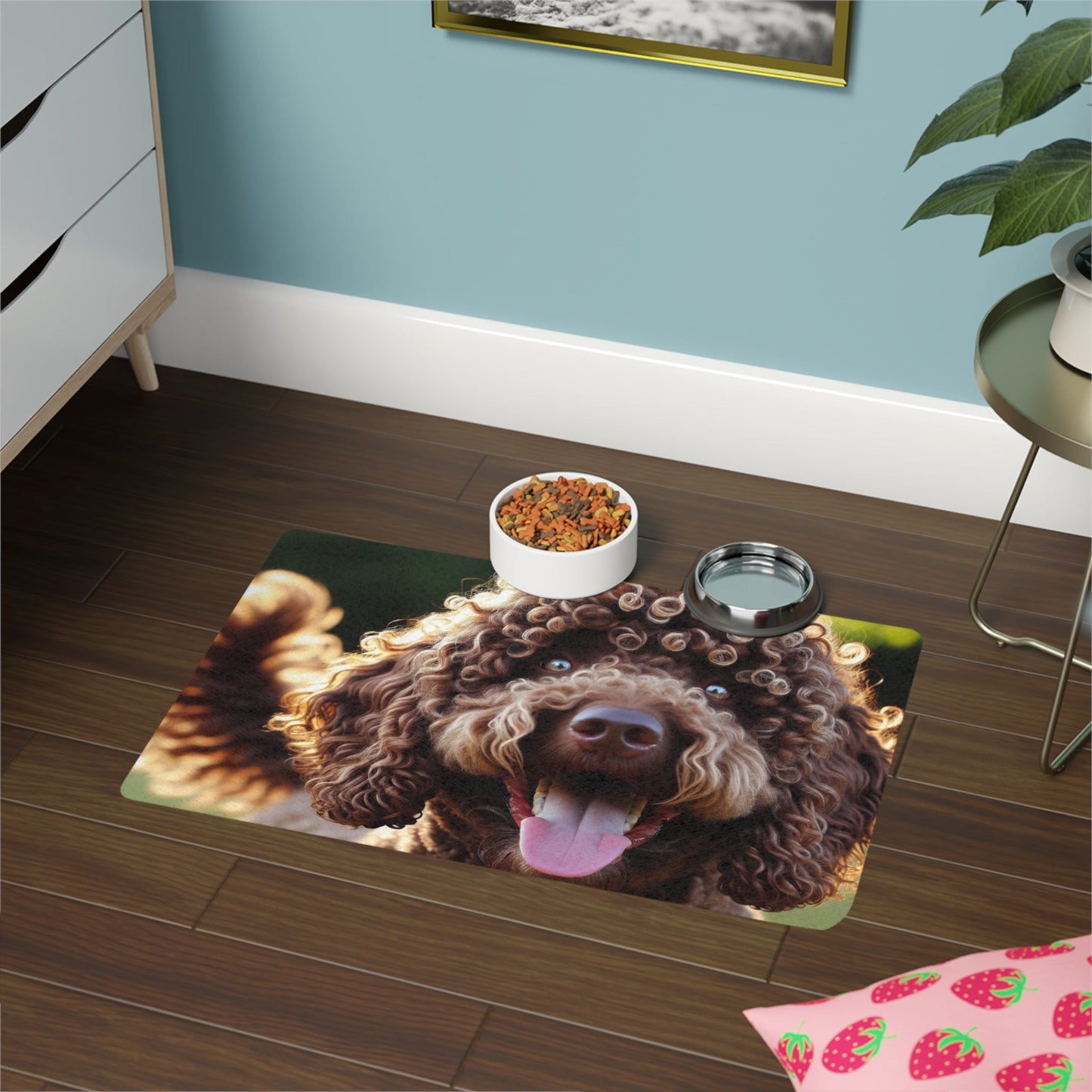 Pet Food Mat (12x18) - Curly Coated Retriever
