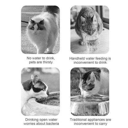 Pet Water Feeder Pet Hydration On-the-go Portable 2-in-1 Pet