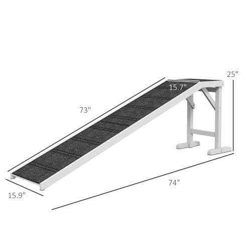 Ramp for Dog Bed - Non-Slip Carpet Pet Ramp with Top Platform