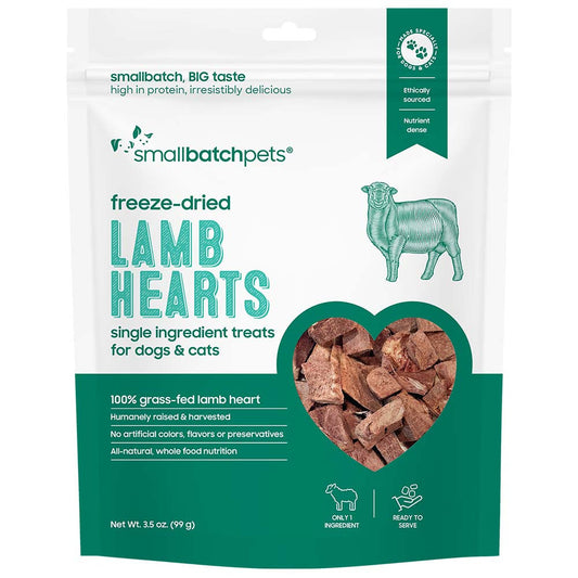 Smallbatch Lamb Heart Dog and Cat Treats Premium 3.5oz Bag