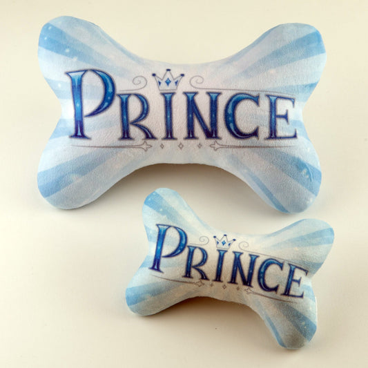 Prince Plush Squeaker Bone Dog Toy