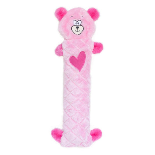 Jigglerz Pink Heart Bear Dog Toy