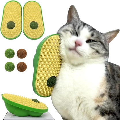 Catnip Toys Balls That Stick On Wall Pet Massage Brush Cat