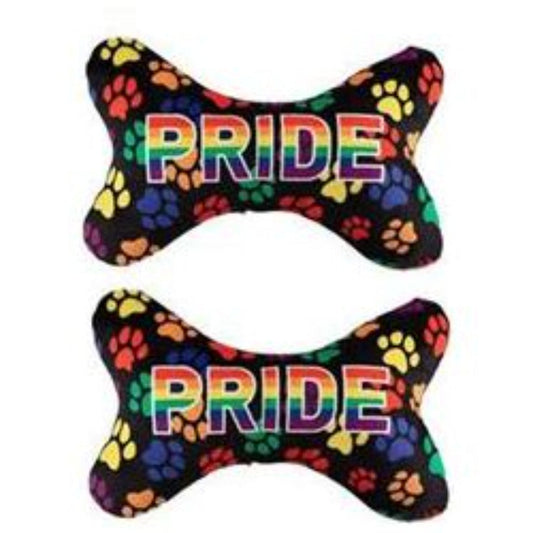 Pride Plush Squeaker Bone Dog Toy