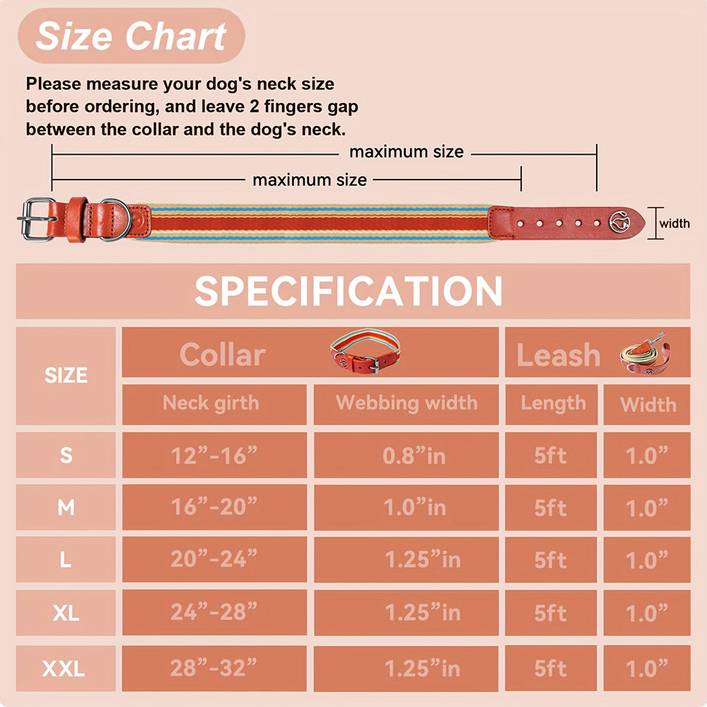 Adjustable Dog Collar And Leash Set 🐕 - Purrfect Pet Kingdom