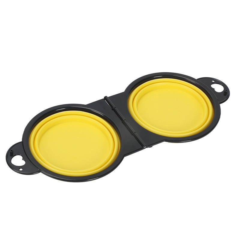 Silicone Portable Outdoor Pet Folding Out Feeder One Dog