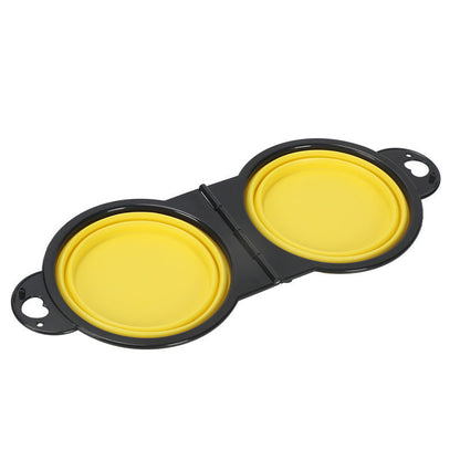 Silicone Portable Outdoor Pet Folding Out Feeder One Dog