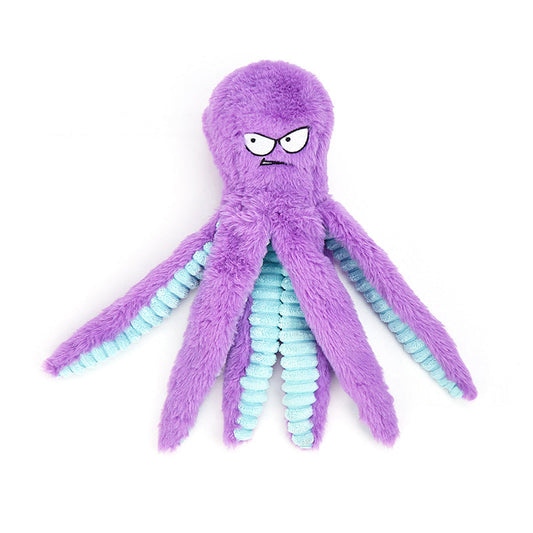 Octopus - shaped indestructible plush dog toy, squeaky & bite - resistant, pet toy supplies