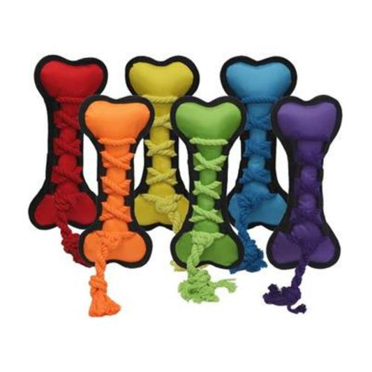 Cross-Ropes Bone Dog Toy - 11.5" - Green