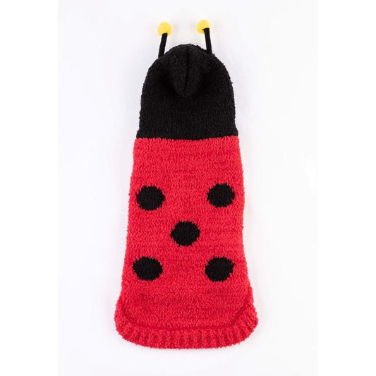 Chenille Red Lady Bug Dog Sweater
