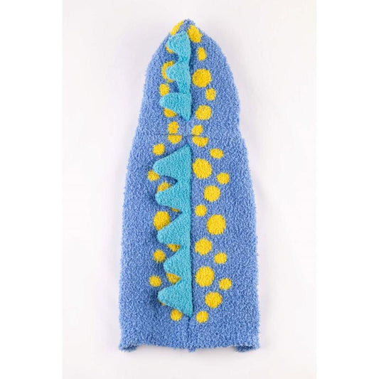Chenille Blue Dinosaur Hoodie Dog Sweater