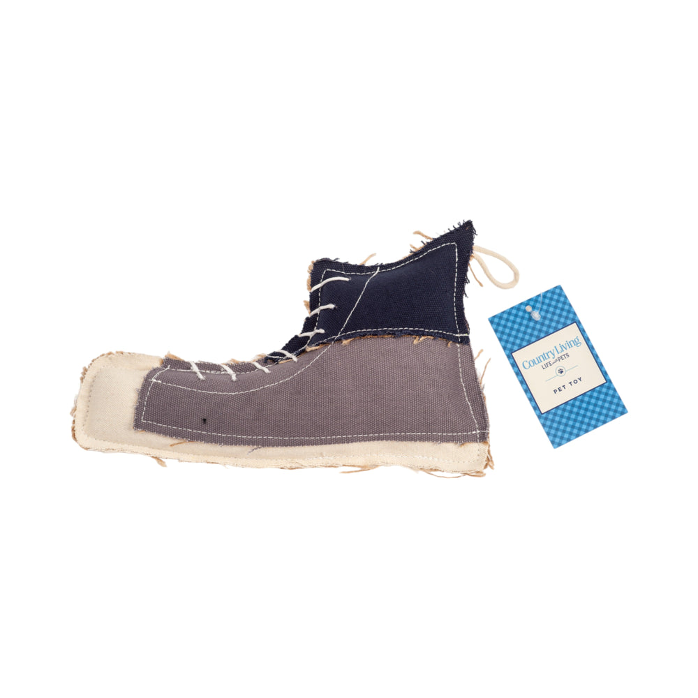 Country Living Canvas & Jute Shoe-Shaped Dog Chew Toy –
