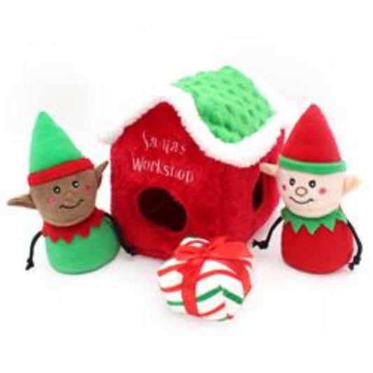Holiday Burrow - Santa's Workshop Dog Toy