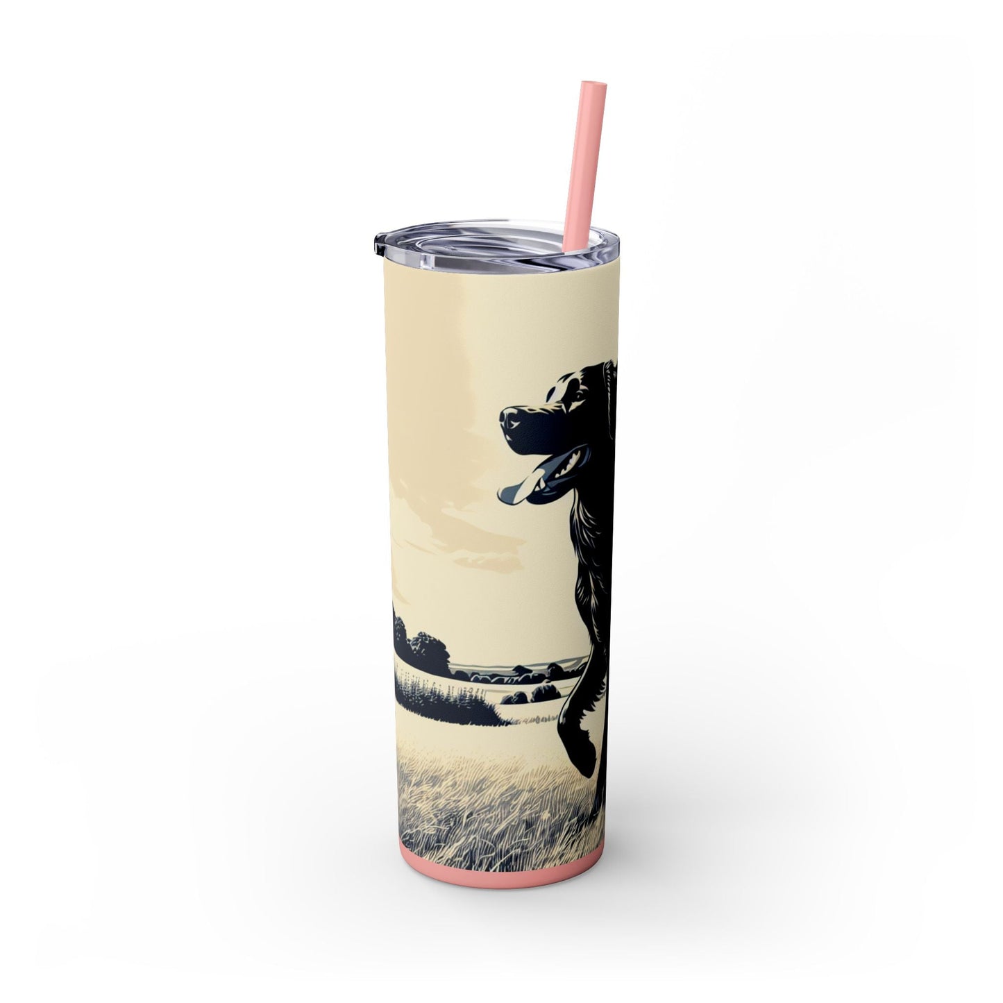Flat Coated Retriever Tumbler with Straw, 20oz