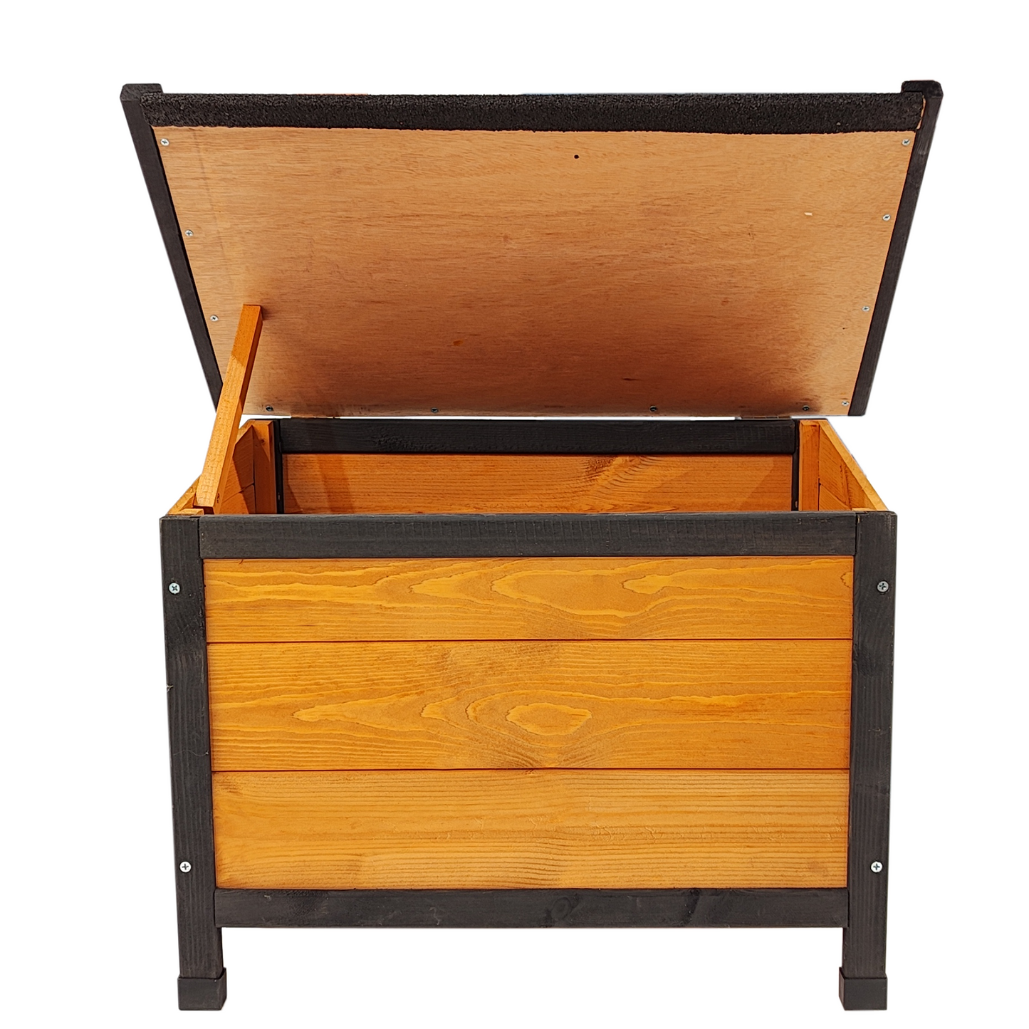 XPT088 Wearable and Strong Wooden Dog House with Metal Bowls