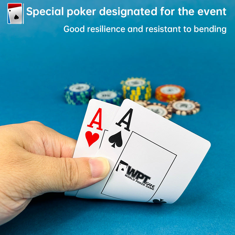 WPT Texas Hold'em Poker Cards. High - grade hard plastic, wholesale, full box, competition - spec, waterproof & anti - fold.