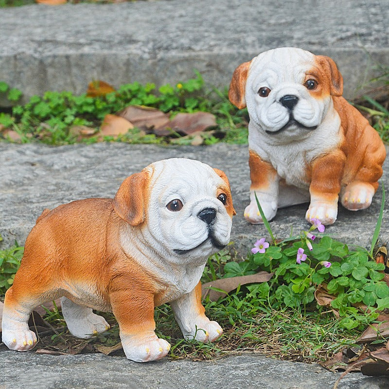 Bulldog ornament puppy resin