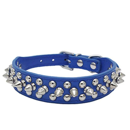 Rugged Leather Spiked Collar for Dogs and Cats - Ameraeon