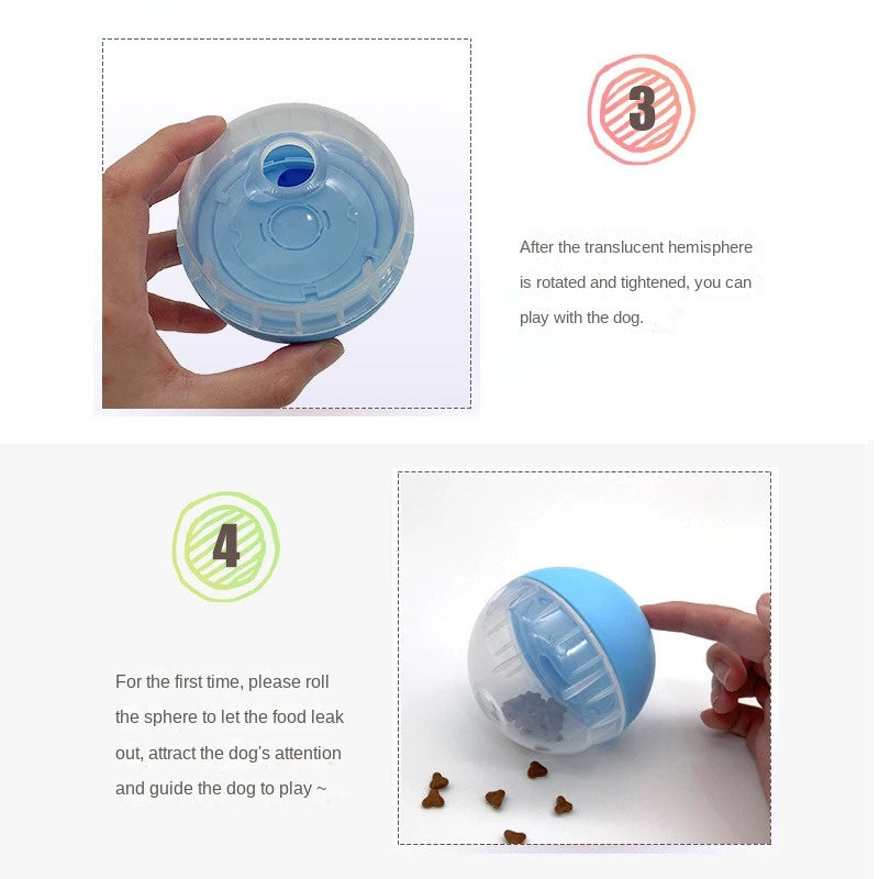Pet Feeder Wobble Bowl Dog Food Dispensing Ball Chew-Resistant Intelligent Training Toy Cat and Dog Play Ball - Purrfect Pet Kingdom