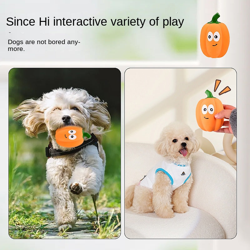 Pet Toy Latex Sound-emitting Pumpkin Realistic Cartoon Pumpkin Durable Dog Toy