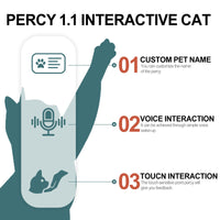 Percy Robot Cat Voice,Purring & Heartbeat for Comfort