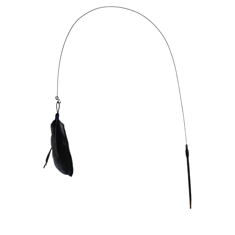 Cat Teaser Stick with Suction Cup – Long - Lasting Feather Wand Toy - WTN Essentials