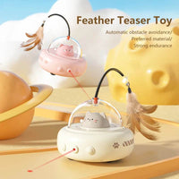 Smart Hover Cat Teaser Automatic Feather Spinner Toy