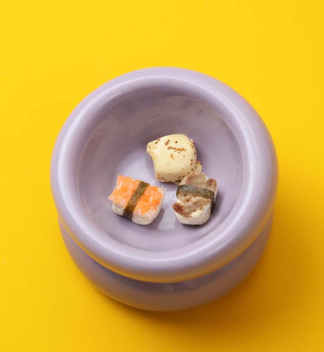 Ergonomic Imperial Purple Ceramic Pet Bowl for Cats and Dogs