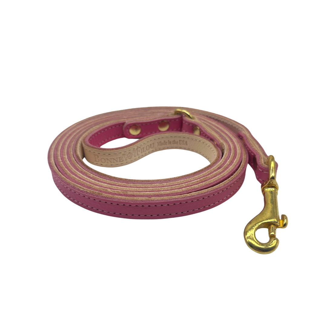 Dog Leash Plain Leather Leashes for Daily Use for Comfort - close up product image for dog leash