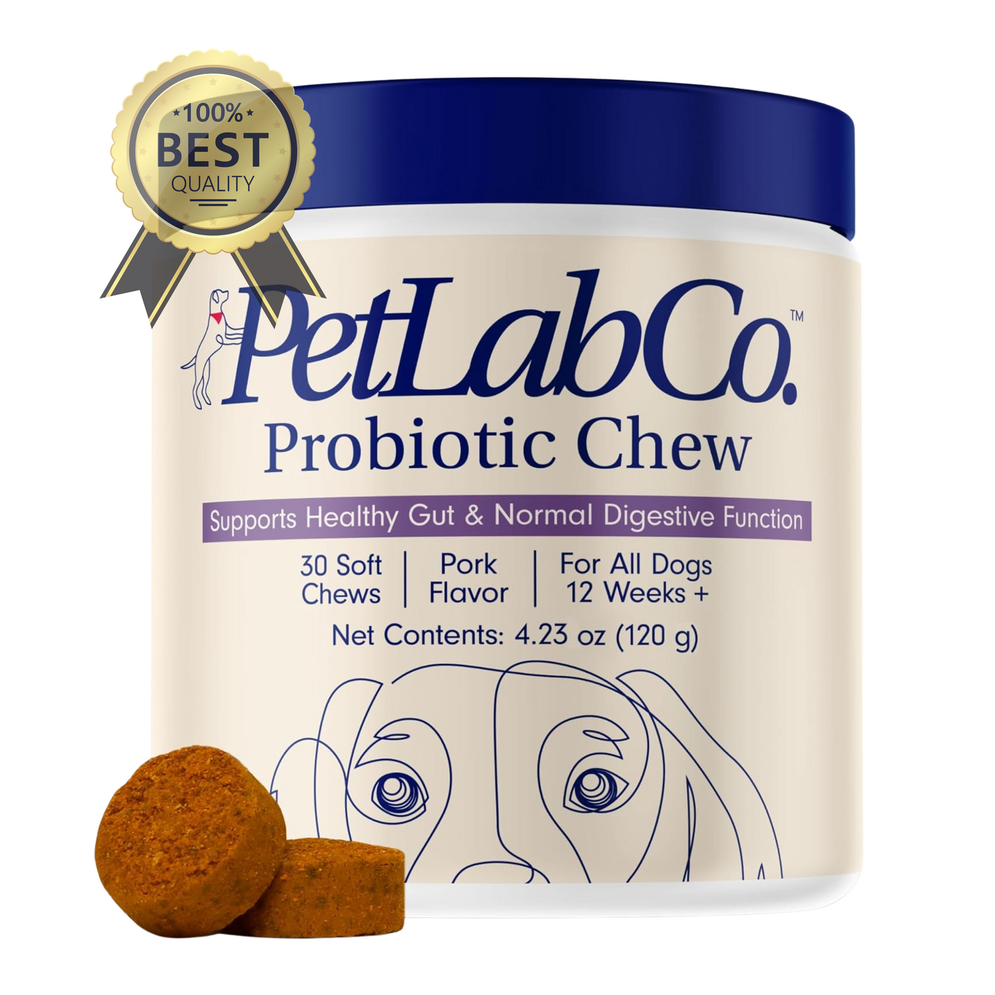 PetLab Co. Probiotics for Dogs – Gut Health & Allergy Support – Pork Flavor Soft Chews (30 Count) - Purrfect Pet Kingdom