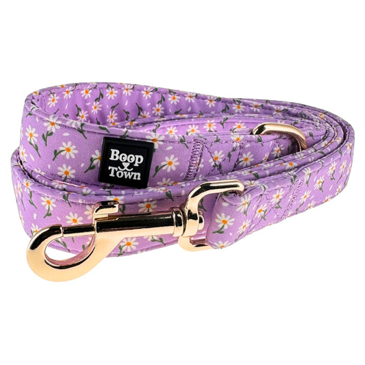 Dog Leash Purple Daisy Pattern Cotton 5ft 3oz 💜