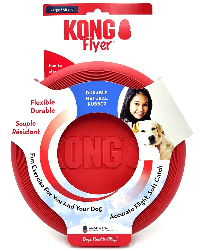 Kong Flexible Flyer Frisbee Large 9 Durable Soft Rubber Dog Fetch Toy - Purrfect Pet Kingdom
