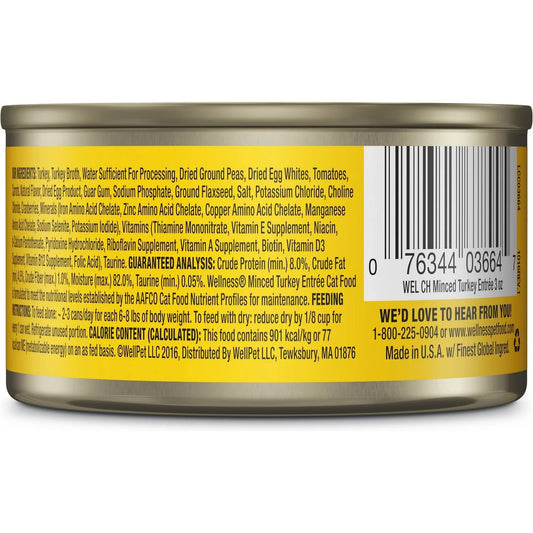 Wellness Complete Health Adult Turkey Dinner Pate Wet Cat Food (3oz) - Wellness Wet Cat Food - The Family Pet