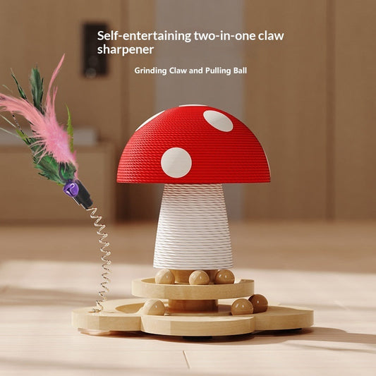 Durable Solid-wood Turntable Cat Teaser Wand Pet Supplies