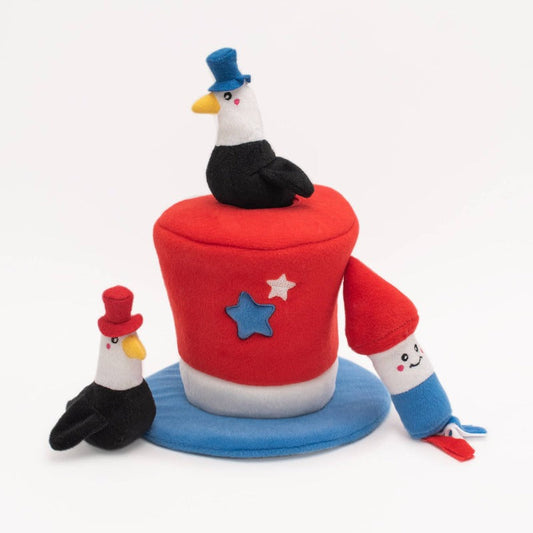 Americana Burrow Top Hat Interactive Dog Toy