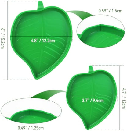 Leaf Reptile Food Bowl Set - Natural Terrarium Water Dishes