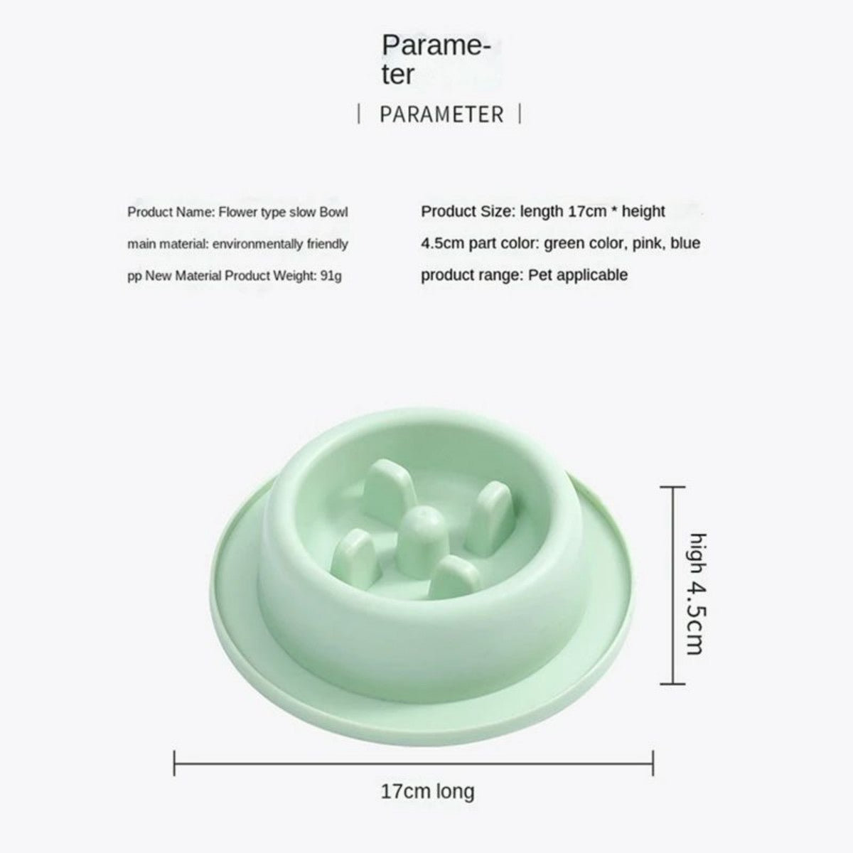 Pet Slow Eating Feeder Dog Feeding Food Bowls Anti-Chocking