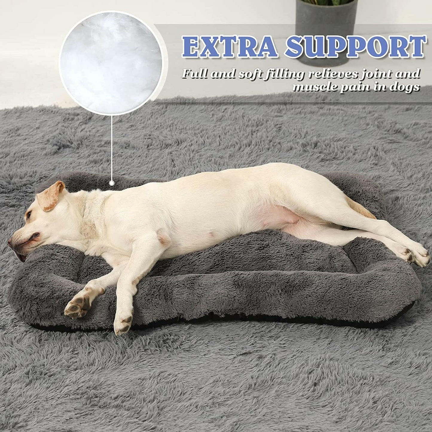 Large Dog Bed Anti-Anxiety Calming 36x24 Inch 🛏️