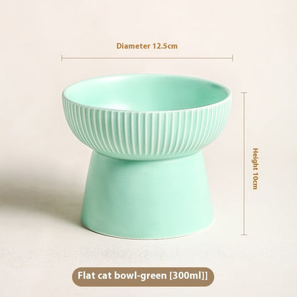 Anti-Tumble Porcelain Cat Bowl: Ergonomic Chic Dinnerware