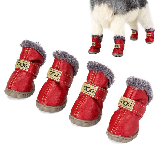Dog Snow Boots Waterproof Fleece Lined Warm Winter 🥾