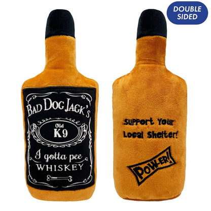 Bad Dog Jack's Bottle Squeak Plush Dog Toy - 2 Sizes