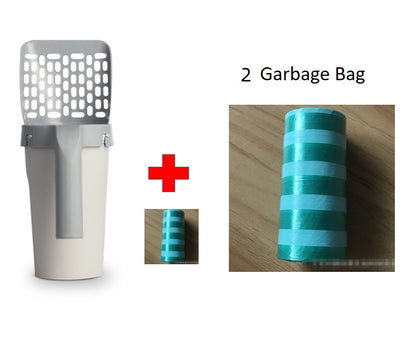 All-in-One Cat Litter Scoop & Storage Box Set — Integrated Holder, Lazy Scooping Design