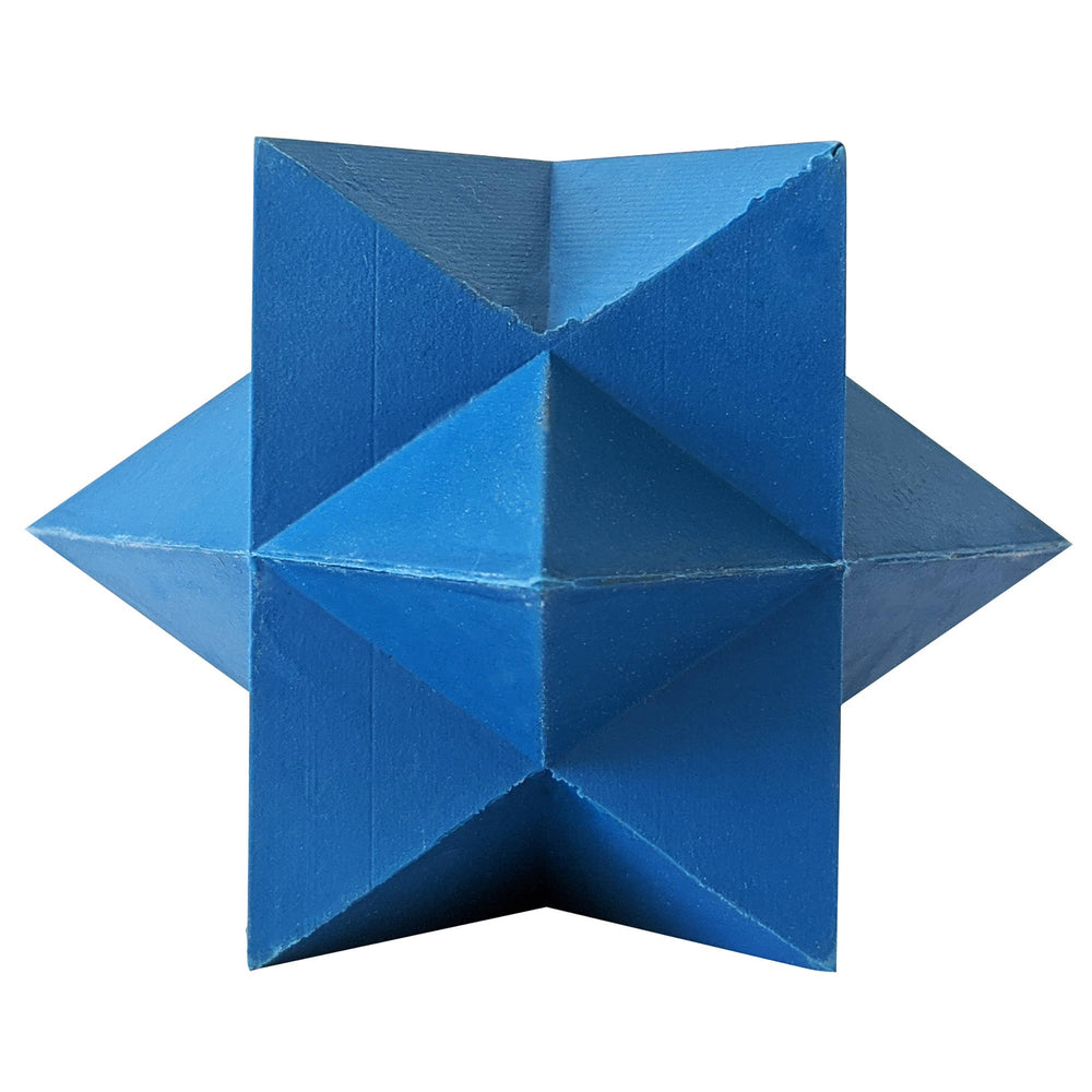 Blue Star-Shaped Natural Rubber Dog Chew Toy – Durable & Textured for Engaging Playtime