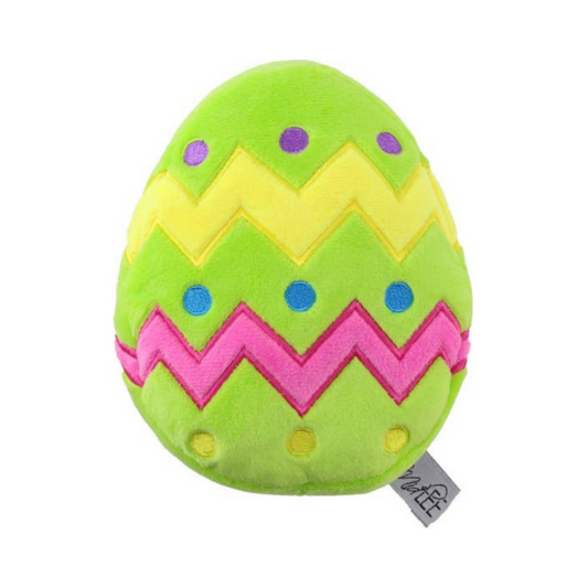 Easter Egg Plush Squeaker Green Dog Toy - 2 Sizes