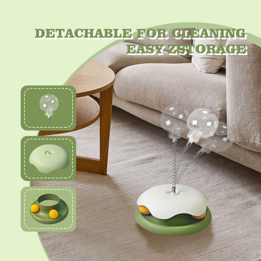 Cat Treat Dispenser Toy With Track Ball Leakage Design